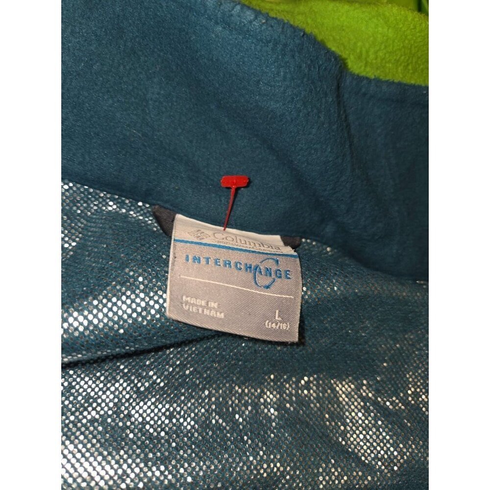 Columbia Youth Jacket Large (14/16) Blue Geometric Omni-Tech Interchange Shell - Picture 2 of 5